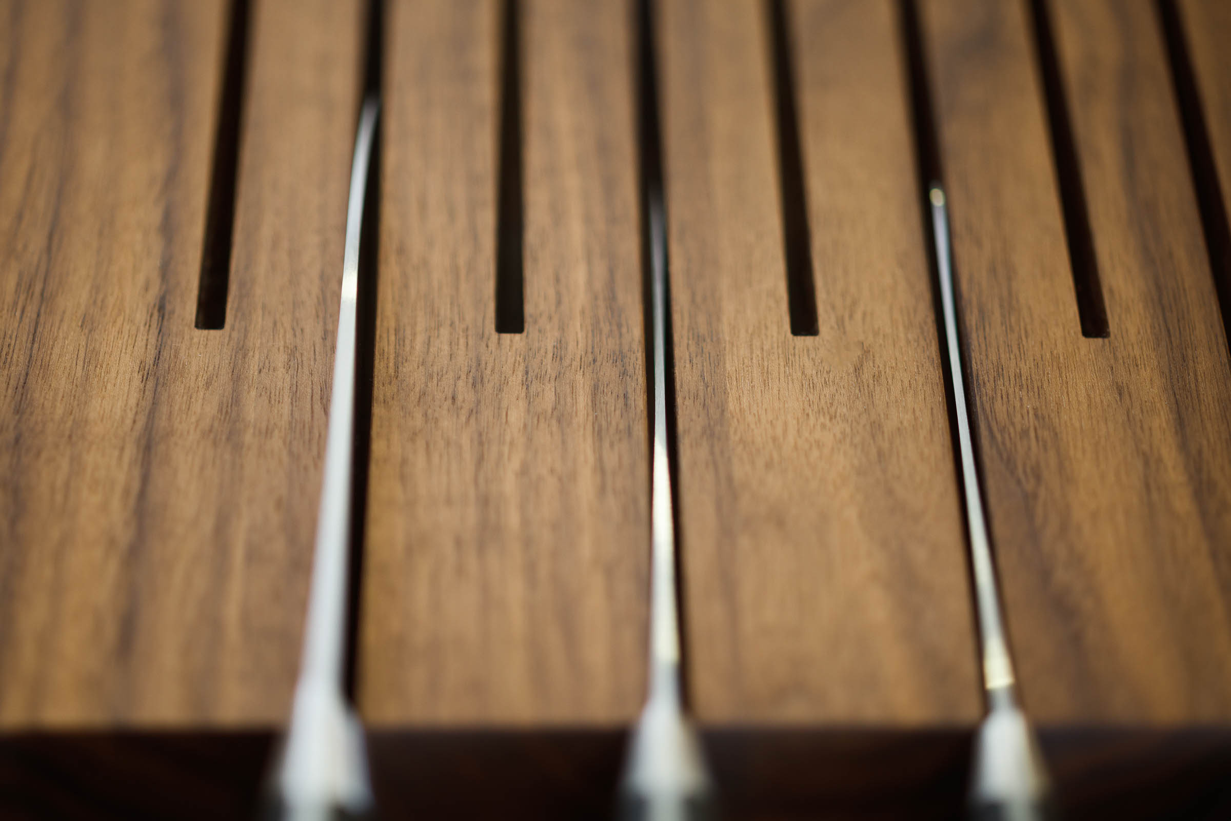 High End kitchen details - knife slots