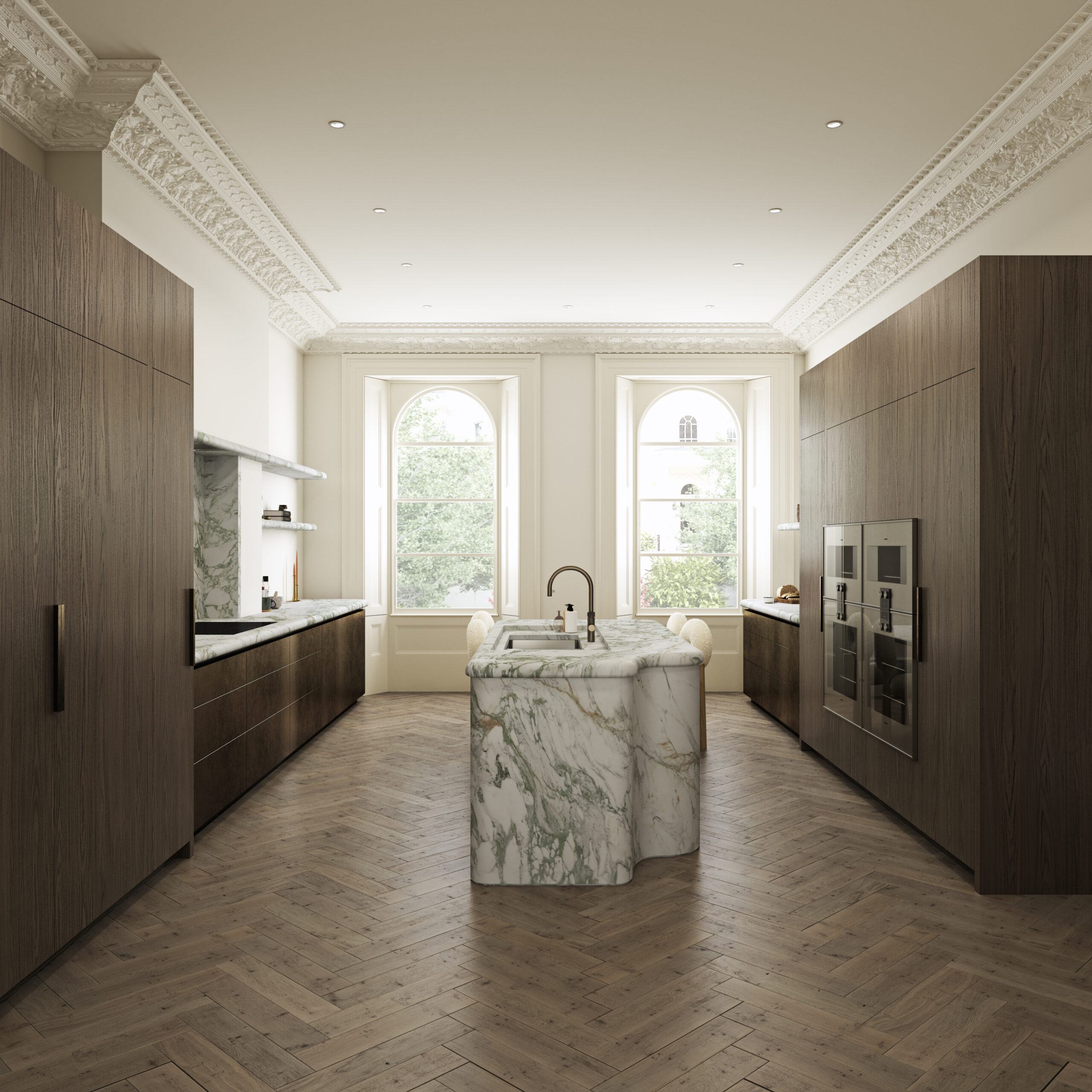 Calacatta marble kitchen